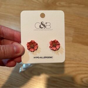 NWT‎ Christopher and Banks Matte Flower earrings